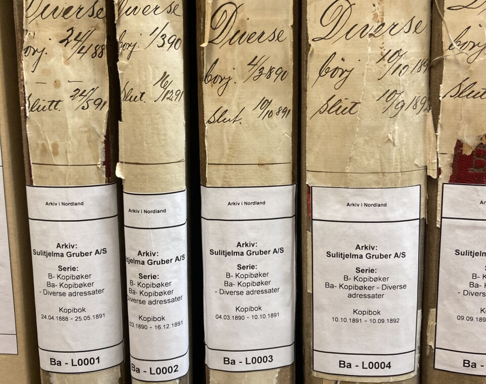 VERDIFULLE KILDER: Kopibøkene fra arkivet etter Sulitjelma Gruber inneholder verdifull informasjon og er nå digitalisert og tilgjengelige på Digitalarkivet.
