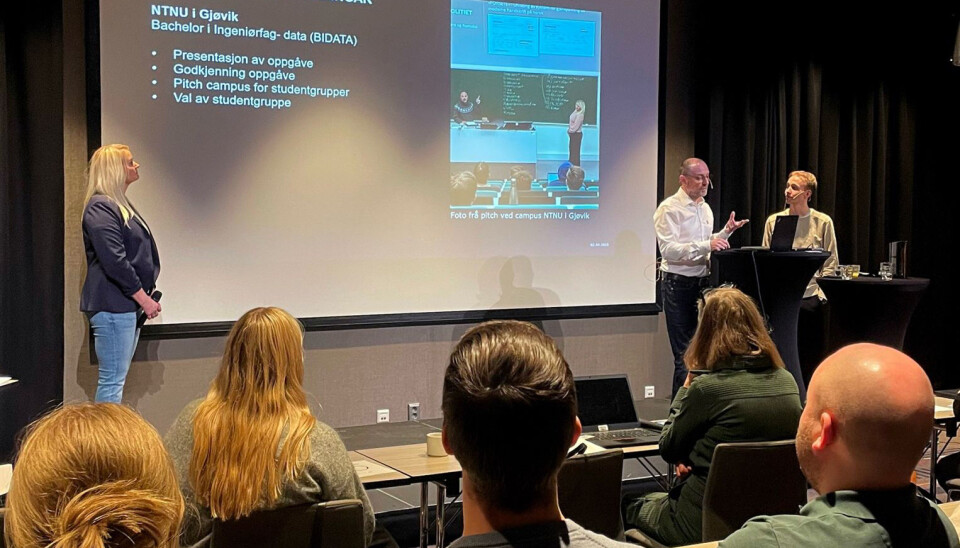 VÅRSEMINARET: Her presenterer Maria Fausa, Ottar A. B. Anderson og Erlend Rømo prosjektet for deltakerne på Arkivarforenings vårseminar i april.