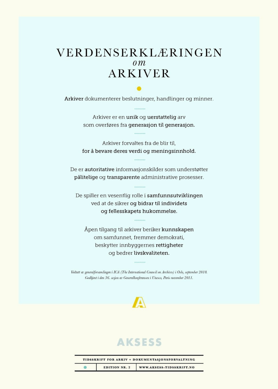 Verdenserklæringen om arkiver