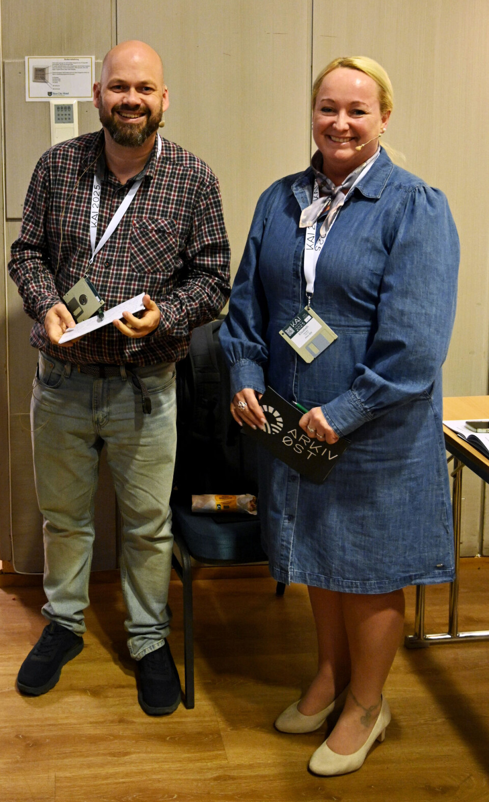 SAMARBEID: Arkivforbundet og Arkiv Øst samarbeidet om å arrangere konferansen. Kjetil Landrog fra Arkivforbundet og Elisabeth Hansen fra Arkiv Øst.